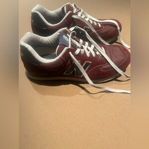 New Balance Men's Maroon and White Sneakers
